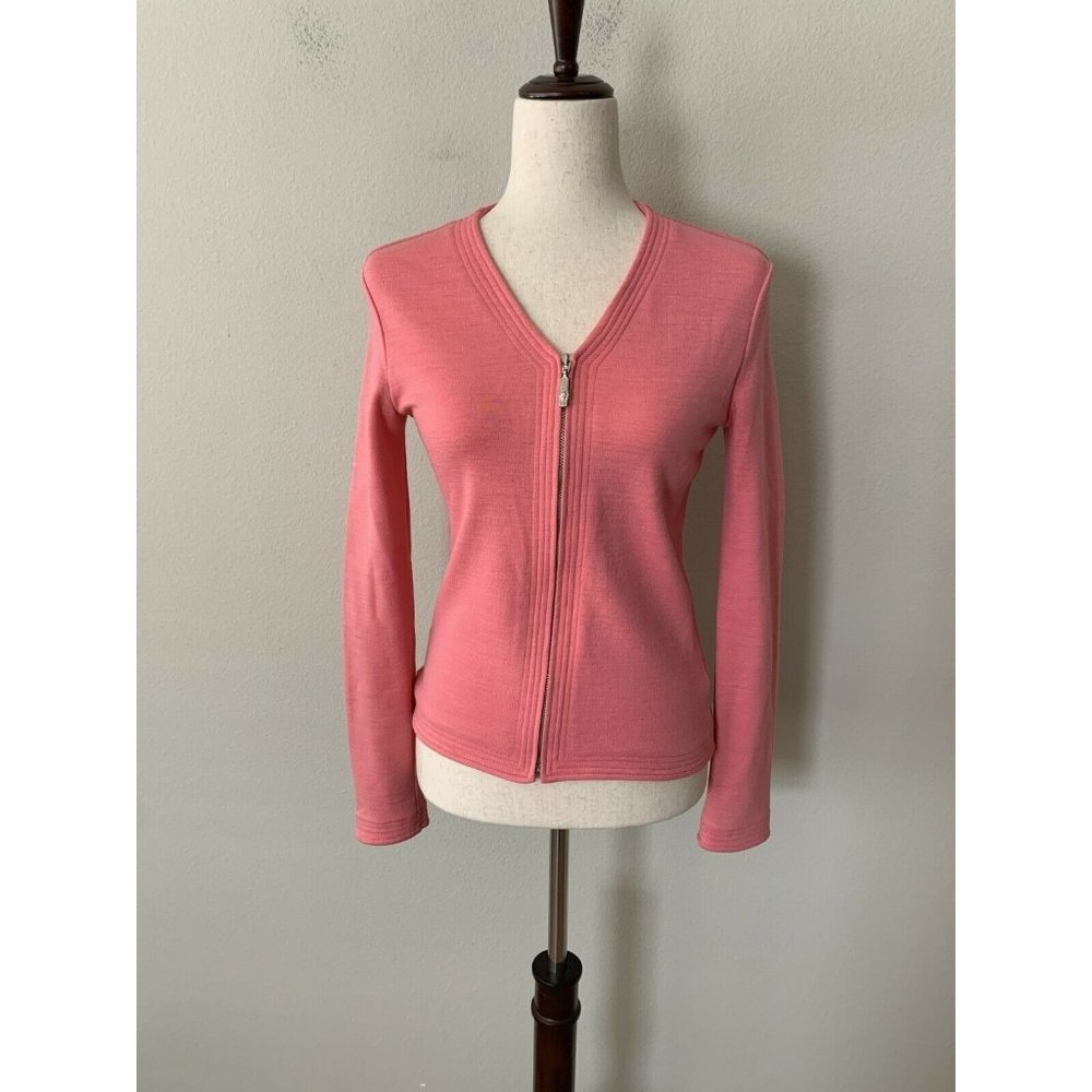 Vintage VERSUS by GIANNI VERSACE Women's Sz S / 42 Pink Wool Jacket Full Zip